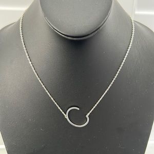 Savvy Cie NWOT 
Rhodium Plated Initial Necklace